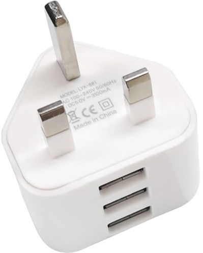 3-Ports USB Charger Plug, 5V 3A MejaRizon USB Plug Compatible with iPhone 14 13 12 11 X 9 8 7 6 6 5 Series,Samsung Galaxy S10/S9/S8/S7/S6/A90/ A80/ A70S/ A60 Tablet Shaver Toothbrush