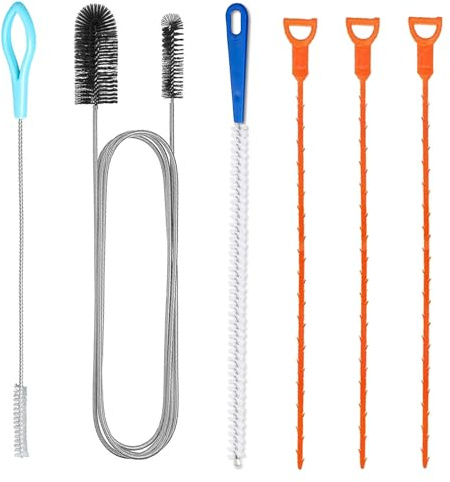 6 PCS Sink Snake Drain Unblocker Tool Drain Cleaner Tool, Drain Unblocker Tool Sink Unblocker Tool for Bathroom, Sink, Shower Drain, Kitchen