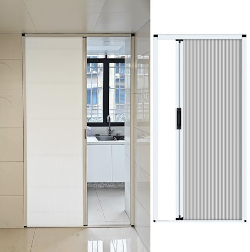 GLFNB Puerta de acordeón para Cocina con veta de Madera, Puerta Interior sin Perforaciones con Cerradura, Puertas Plegables para baño (66 x 203 cm)