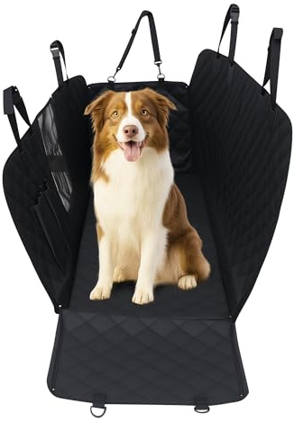 CAIXINYI Hundedecke Auto Rückbank, wasserdichtes und rutschfestes Design, Hunde Autositz Rückbank mit Seitenschutz und Sichtfenster, Hundesitz Auto geeignet für SUV, Limousine und Van-137 x 147 cm