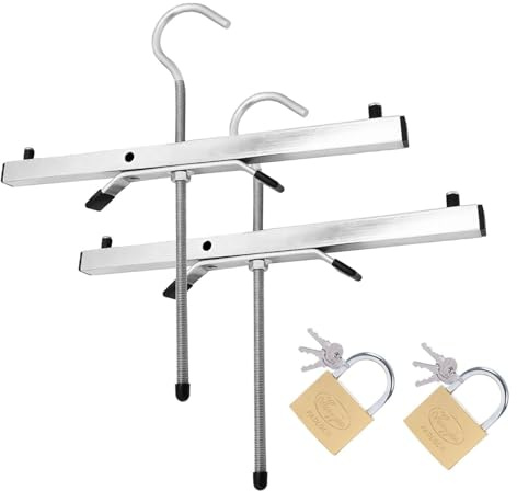 Ladder Roof Rack Clamp 2Pack Heavy Duty Ladder Clamps 44.5x39.5x22cm Roof Rack Clamp Lock Van Universal Roof Rack Clamps Lockable Safe Ladders, with 2 Free Padlocks,Lockable Safe Ladders Universal