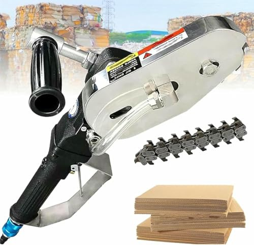 XDRGOOIUY Desbrozadora neumática de Cajas de cartón, desbrozadora portátil de Papel, cortadora de Bordes de Papel con Cadena de Acero aleado, 2500 RPM