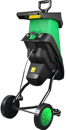 Broyeur de feuilles électrique 2400 W et composteur portable 4500 tr/min avec roues et sac de rangement Idéal pour le nettoyage du jardin et le compostage Gestion efficace des déchets de jardin