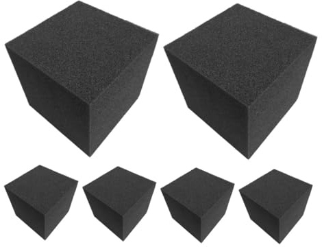 FRCOLOR 6pcs Black Sound Absorbing Panels Cube Shape Made of Polyurethane for Sound Absorption and Deformation Resistance, for Studio Wall Soundproofing and Noise Reduction
