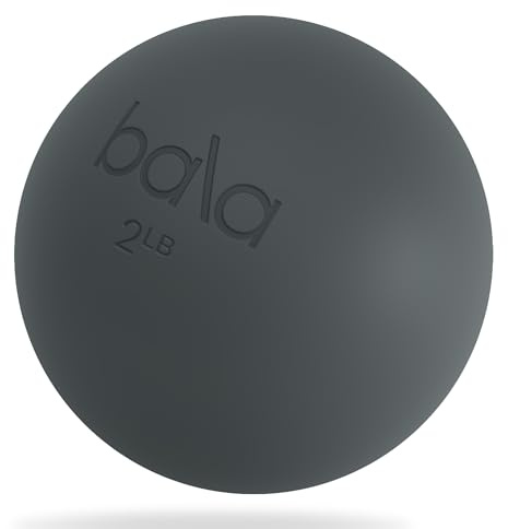 Bala Power Ball, Weighted Toning Exercise Ball for Pilates, Yoga, Home Fitness & More - Workout Ball for Strength & Core Training, Aerobics & Working Out to Improve Balance & Sculpt - 2lb, Charcoal