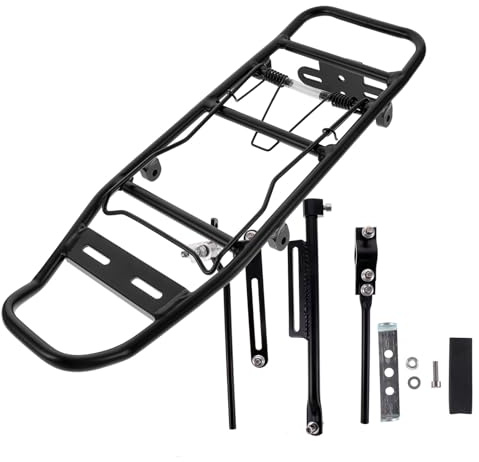 SOIMISS Portapacchi Bici Posteriore in Materiale Resistente Supporto Leggero e Pratico per Mountain Bike e Strada per Trasporto Valigie e Borse Facile da Installare e Usare