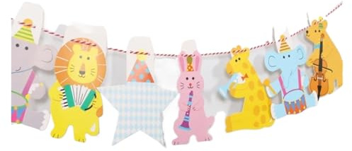 Wimpelkette Girlande, Wimpelkette, Hängende Flaggen mit niedlichen Tieren, Geburtstagsflaggen, Partyzubehör, Dekoration, DIY-Papierflaggen(1set Animal)
