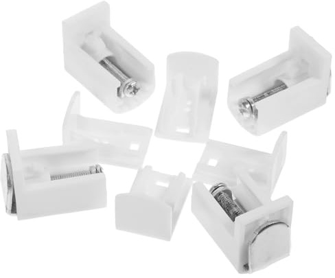 BESPORTBLE 4Pcs Adjustable White Iron Mounting Brackets for Window Blinds Blind Headrail Holders with Hooks Non-Drill Foldable Fixing Supports for Home and Office