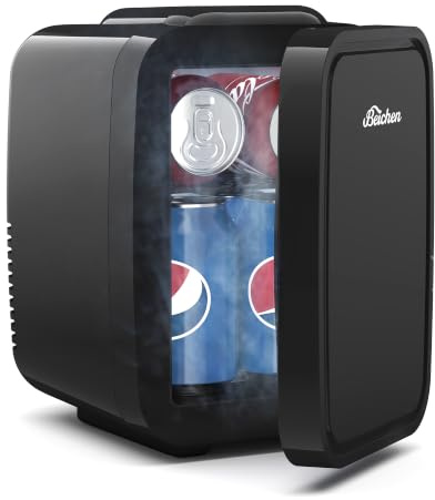 BEICHEN Mini Fridge 4 Litre/6 Cans |AC/USB| for Home Car,Ultra-Quiet <25dB | Thermoelectric Cooler, Portable Small Fridge for Skincare Cosmetics Drinks and Snacks for Bedroom,Office,Car,Dorm