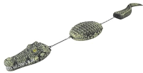 Yctze Floating Alligator Decoy för Pool, 3-sektionssimulering Flytande Krokodil, Damm Krokodilbete Alligatorstaty för Trädgård, Damm och Trädgårdsdekoration