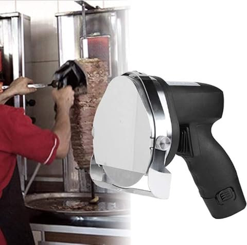 GOTOTOP 220V 80W Elektrisches Kebab Messer Fleisch Schneidwerkzeug Handels Kebab Rad Blatt Scheibenschneider knife cutter mit einstellbare Klinge, zum Schneiden von Lamm, Rind, Huhn