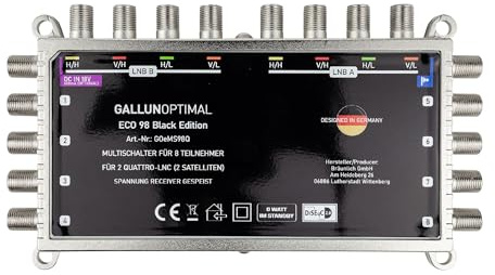 GALLUNOPTIMAL ECO Multischalter-SAT 9/8 für 8 Teilnehmer/Quattro & Quad-LNB fähig/Digital, HDTV, FullHD, 4K, UHD