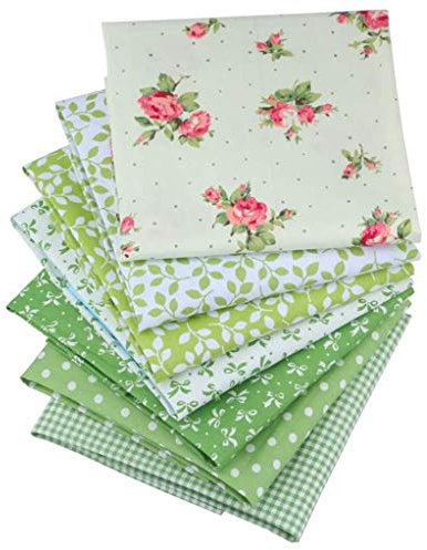 Martin Kench 100% Baumwollstoff Stoffpaket 7 Stück 50 x 40 cm, Nähstoffe Patchwork DIY Baumwolltuch, zum Nähen, Patchwork, vorgeschnittene Nähen, Scrapbooking (Grün)