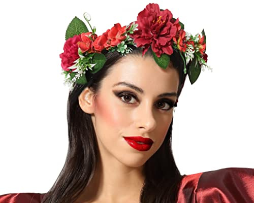 Atosa Haarreif Fantasie Blumen bunt für Karneval oder Party