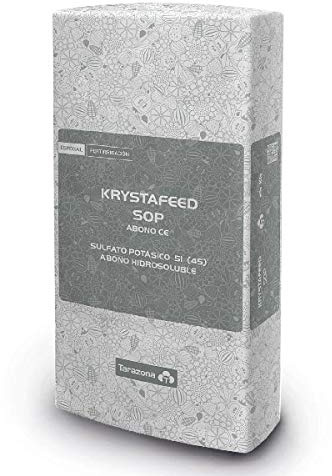 Sulfato Potásico K2SO4. Envase de 25 Kilos. Abono hidrosoluble para riego por goteo. Idoneo para plantas de suelos salinos, utilizado tambien para plantas de acuarios.