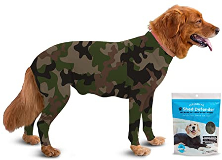 Shed Defender Original Dog Onesie for Dog Shedding, Seen on Shark Tank, Lightweight Breathable, Bodysuit for Dogs, Recovery Suit, Jumpsuit, Dog Body Suit
