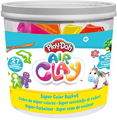 Play-Doh Air Clay Modellier-Set – Super Color Eimer, mehrfarbig, Einheitsgröße