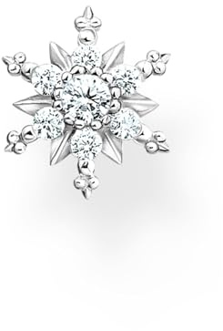 Thomas Sabo Einzel Ohrstecker Schneeflocke mit weißen Steinen 925 Sterling Silber H2260
