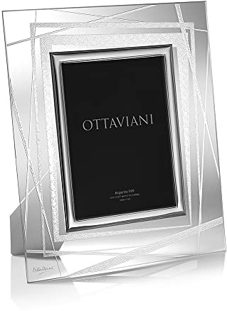 Ottaviani Portafoto della Collezione Il ricordo in Cristallo e foglia argento Tecnologia Silver Foil cm 13x18