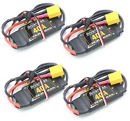 APEFIT Aber sie gewinnen ja auch 4 Teile/los Brushless 40A ESC Drehzahlregler 2-4S Mit 5 V 3A UBEC for RC FPV Quadcopter RC Flugzeuge Hubschrauber Ersatzteile sind vorhanden (Color : XT60plug)