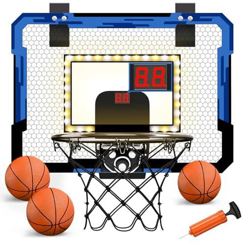 QDRAGON Mini Basketballkorb Kinder, Basketballkorb fürs Zimmer, mit 3 Bällen/Inflator, für Schlafzimmer/Büro/Außen/Pool, Basketball Spielzeug Geschenke für Kinder Jungen Mädchen Erwachsene