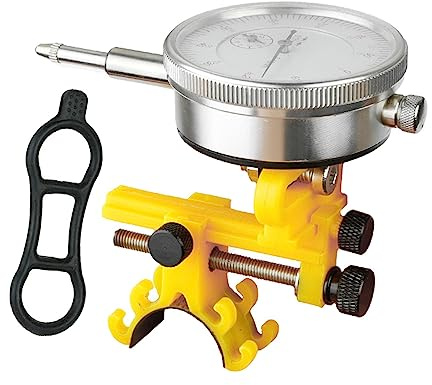 harayaa Robuster Fahrrad-Rad-Zentrierständer, Mini-Fahrrad-Reifen-Zentrierständer, Fahrradreparaturwerkzeuge für Fahrradzubehör, Gelb mit Manometer