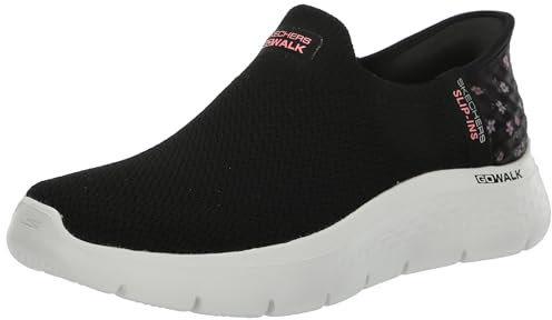 Skechers Go Walk Flex Sunset Rose Hands Free Slip-ins, Scarpe da Ginnastica Donna, Nero/Rosa, 39 EU