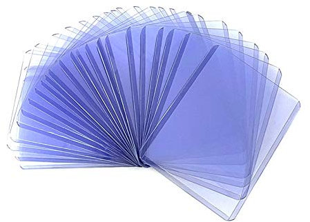 liovitor 100 StüCk Halter Toploader und Durchsichtige ÄRmel für Sammler Basketball Sport Karten 35PT Rigid Plastik