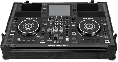 UDG Ultimate Flightcase Pioneer DJ DDJ-REV5 Plus Laptop, Schwarz (U91096BL) | 9-mm-Sperrholzschale; Schmetterlingsverriegelungen; integriertes Laptopfach; Trolley- und Radsystem; Schauminnere