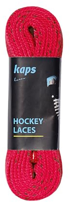 Kaps Lacci da Pattini Impermeabili in Poliestere - Eccezionale Resistenza alla Tensione 190 daN – Resistenza all'Acqua – Per Pattini da Hockey su Ghiaccio - Rosso & Nero - 160cm