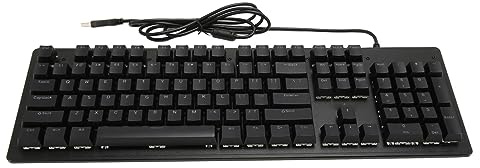 PUSOKEI 104 Tasten Mechanischer Schalter RGB-Gaming-Tastatur mit Hintergrundbeleuchtung, USB-Kabeltastatur für (Grüner Schalter (Schwarze Tastenkappen))