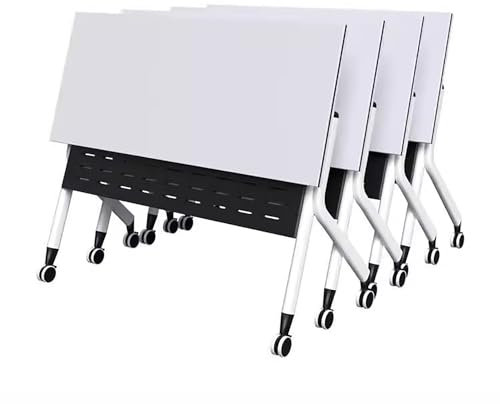 Zusammenklappbarer Besprechungstisch,klappbarer Schreibtisch auf Rollen,Schreibtisch Faltbar Computertisch mit drehbarer Rollen,Platzsparend und Mobiler,Geeignet für Heimbüro. ( Color : 4 pieces , Siz