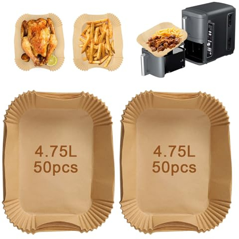 Cathpetic 100PCS Ninja Double Stack XL 9.5L SL400UK Air Fryer Baking Paper Liners,Disposable Baking Paper Liners Accessories for Ninja Double Stack Airfryer SL400UK