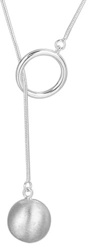 Halskette Ketten Schmuck Herren Frauen Anhänger Necklace Trend Gebürstet Runde Ball Lange Kette Halskette Für Frauen Mädchen Luxus Mode Schmuck Dame Party Collier Femme
