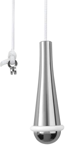Bathroom Light Pull Cord Handle Chrome Teardrop Pendant Weight Connector with 150cm Long Nylon White String Extension Replacement for Bathroom Toilet Light Ceiling Lights Fan Switch
