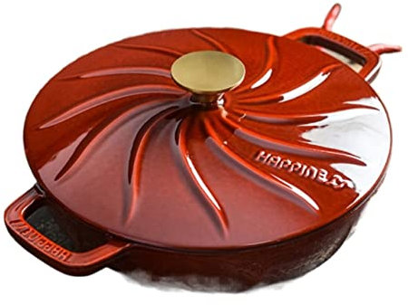 OQHAIR Pentola in Vetro Pentola in ghisa Smaltata al Forno Pentola con Coperchio Pentola a Colori freschi Casseruola Accessori da Cucina Utensili da Cucina Pentola