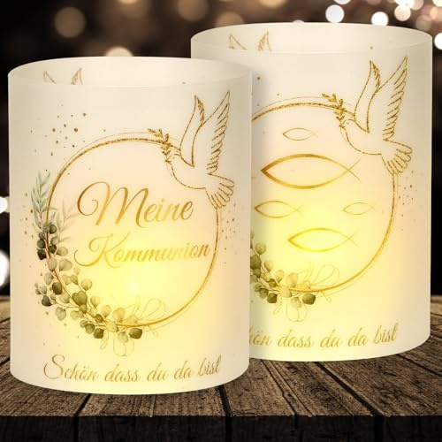 16 portacandele da tavolo per comunione, comunione, decorazione per ragazzi e ragazze, decorazione per la prima comunione, decorazione per la mia comunione, eucalipto, verde, regalo per gli ospiti,
