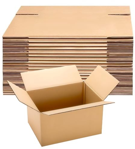 ZOFUN 30 stycken fraktkartong 3 vågor, vikbar kartong 21 x 16 x 11 cm fraktkartong liten för varuleverans, rektangulära multifunktionslådor för förpackning av föremål, evenemang, fester – kartonger