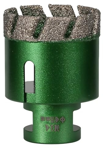 Vearter 45 mm Diamond Core Drill Bit, M14 Thread Connection Masonry Hole Saw, Vacuum Brazed Hollow Hole Cutter for Tile, Marble, Granite, Porcelain, Concrete, Quartz Stone