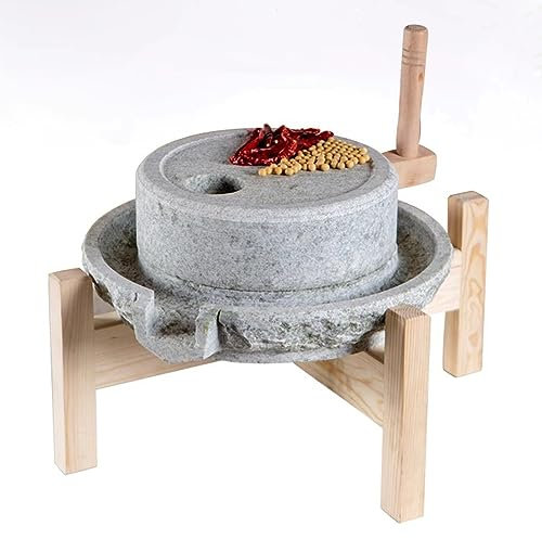 KUOYTT Handgefertigte Steinmühle Große Mühle, Manuelle Getreidemühle Steinmühle für Kaffee/Bohnen/Weizen/Gerste/Bohnen/Samen/Chili, Home Old Mill Stone