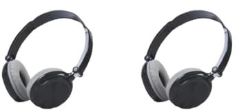 Tityvirnix 2 set Universal Laptop Wired Headphone Office Portable Foldable Headset HiFi Sound Stereo Adjustable Earphone Desktop PC Black without Mic