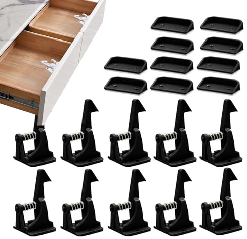 Babysichere Schrankriegel – kindersichere Baby-Sicherheitsschlösser für Schubladen, Hebel-Türknauf, Kindersicherung, schützende multifunktionale sichere Verriegelungen für Haustiere, Kinder