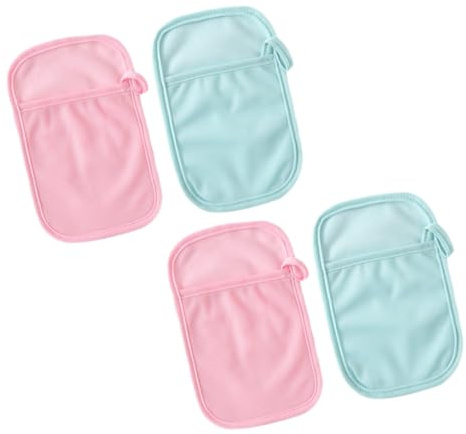 UPKOCH Badehandschuhe Zufällige Farbe mit Daumenring für Babys 4 Stück Wiederverwendbar und Sanfter Baumwoll Polyester Textur für Shower und Elternhaus