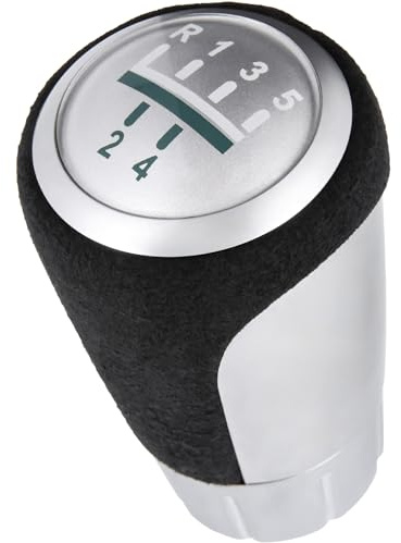 Recambo Schaltknauf 5 Gang passend für BMW 3er, E46, 1998-2006, Plug & Play, Auto Schalthebel, schwarz - silber