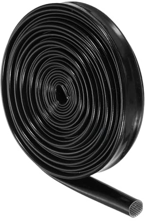 QUARKZMAN 1 Pz Intrecciata Guaina Per Cavi Elettrici, 10mm x 6m, Guaina alta temperatura in fibre di vetro, Espandibile Tagliabile Nascondi Cavi, Cable Management Per TV, Auto, Casa, Nero