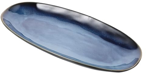 JECOMPRIS Blue Ceramic Sushi Plates for Home and Weddings, Fish Dish | Japanese Style Ceramic Sushi Plate, Fruit Dish Tray Blue, Serving Dish Tray
