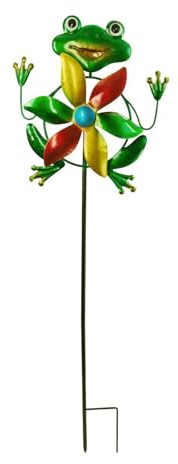 Stgfyxgs Moulin à Vent en Forme de Grenouille, Sculpture éolienne de 76 Cm Haut pour