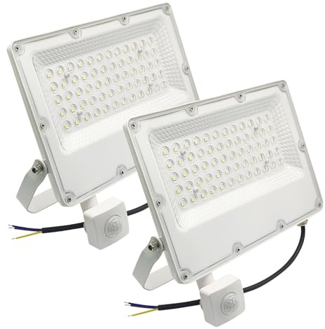 LED ATOMANT 2x Foco Proyector LED 50W con Sensor de Movimiento 6500K IP65 | 5850 Lumenes