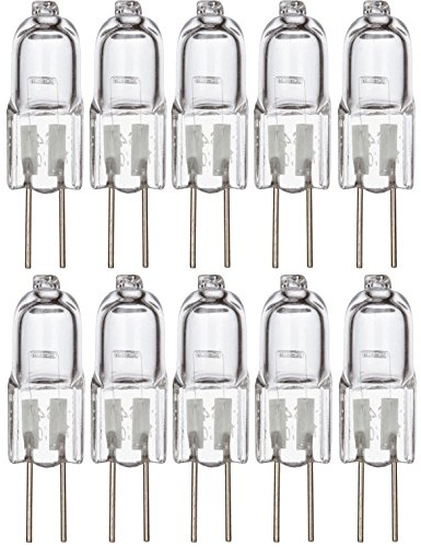Simba Lighting Halogen G4 T3 20 Watt 280lm Bi-Pin Bulb (10 Pack) 12 Volt A/C or D/C for Accent Lights, Under Cabinet Puck Light, Chandeliers, Track Lighting, 20W 12V 2 Pin JC Warm White 2700K Dimmable
