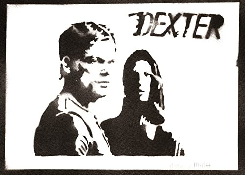 moreno-mata Echtes Handgemachtes Graffiti Dexter und Deborah Morgan TV Serien Aesthetic Poster & Kunstdrucke Bilder Plakat Handmade Deko Wandbilder Wohnzimmer Wanddeko Geschenke für Männer und Frauen